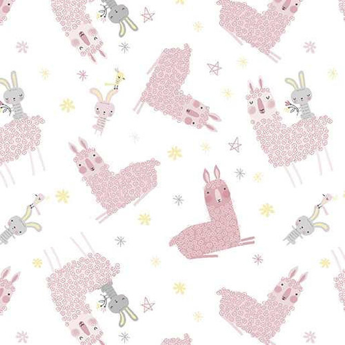  Benartex Fabric - Llamas Pink 