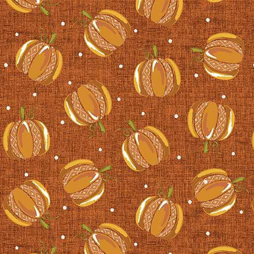  Benartex Fabric - Woodland Pumpkin Orange 