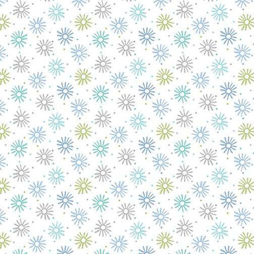  Benartex Fabric - Pinwheel Teal/White 