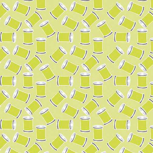 Benartex Fabric - Stitch with Love Light Lime