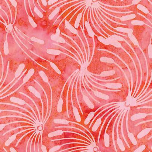 Benartex Fabric - Bali Adrift - Whirl-a-gig Coral 