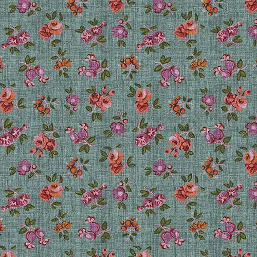 Benartex Fabric - Tossed Tiny Floral Teal 