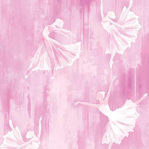  Benartex Fabric - Ballerina Silhouette Pink 