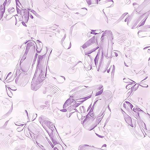  Benartex Fabric - Ballet Slippers Lilac 