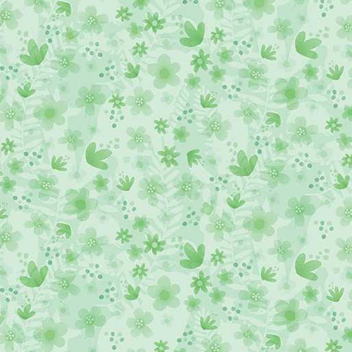  Benartex Fabric - Into the Woods - Tonal Floral Green 
