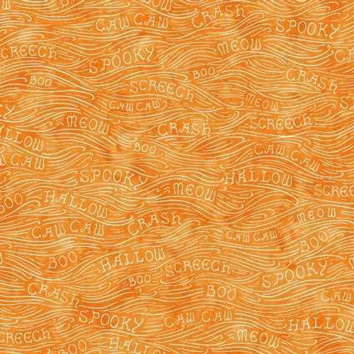  Maywood Studio Fabric - Spooky Hallow - Spooky Sounds Orange 