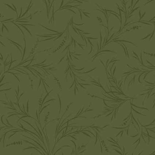  Maywood Studio Fabric - Opal Essence - Leaves Dark Green 