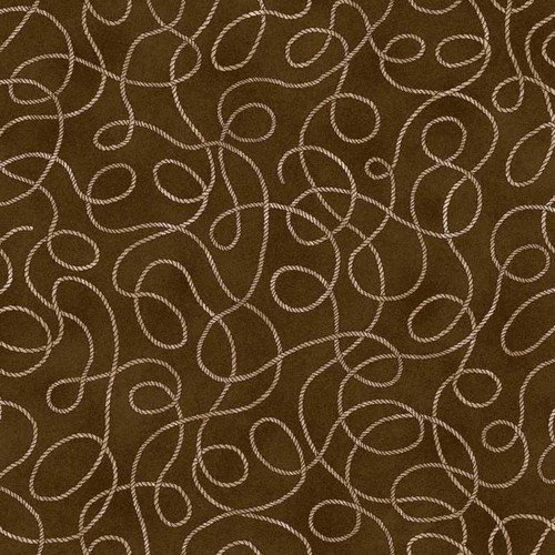 Oasis Fabrics Oasis Fabric - Cowgirl Spirit - Ropes on Brown 