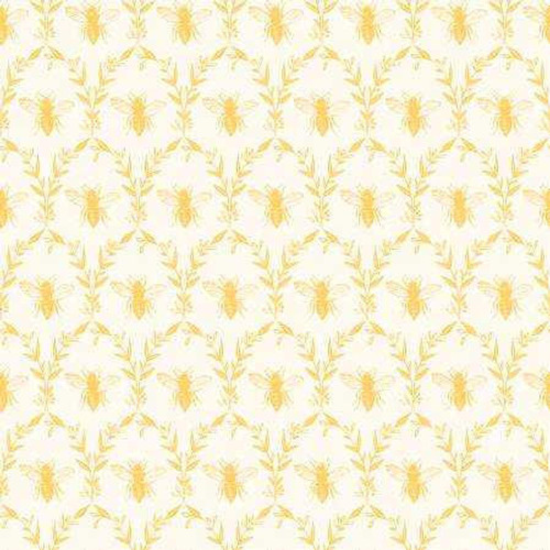  Riley Blake Designs Fabric - Honey Bee Damask Parchment 