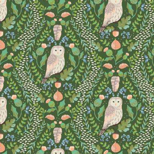  Riley Blake Designs Fabric - Wildwood Wander Hidden Owl Green 