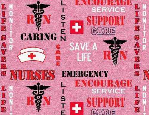  Sykel Enterprises Fabric - RN/Nurse Save a Life - Pink 
