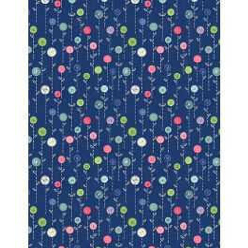 Wilmington Prints Fabric - Sew Little Time Button Flowers - Blue 