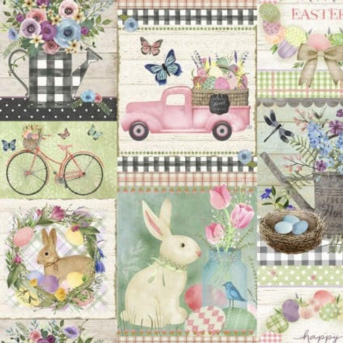 3 Wishes Fabric - Bunny Kisses and Easter 22246 MULTI DIGITAL