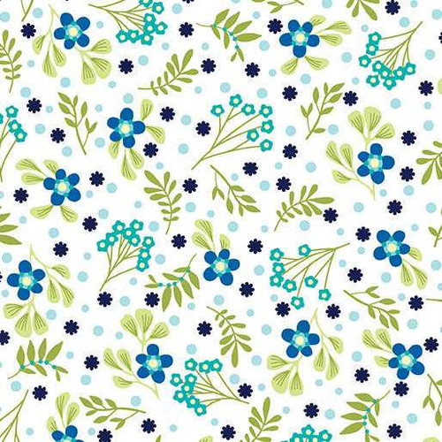 Benartex Fabric - Secret Garden - Sprigs - Navy