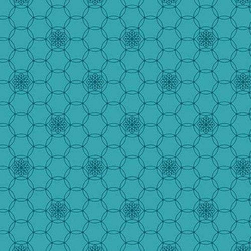 Benartex Fabric - Secret Garden - Cosmos - Teal