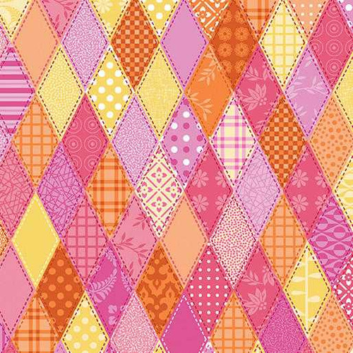 Benartex Fabric - Serendipity Diamond Patch - Pink