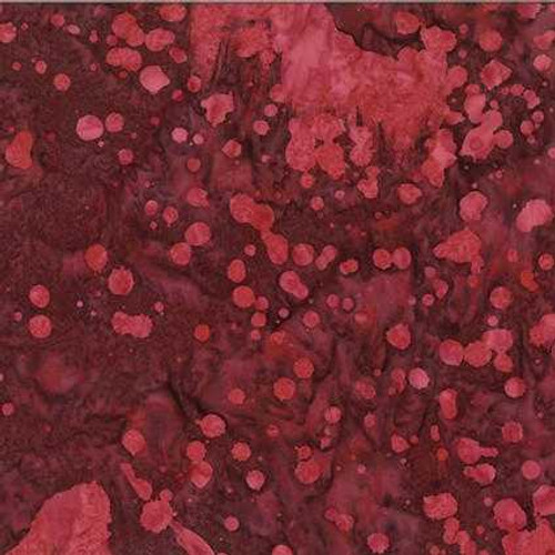 Benartex Fabric - Bali Paint Palette - Splatter Burgundy