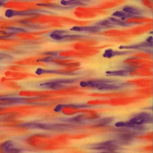 Benartex Fabric - Bali Paint Palette - Brush Strokes Orange/Violet