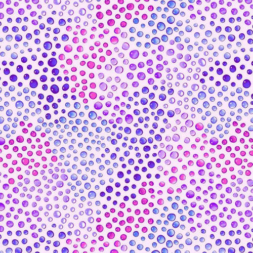 Blank Quilting Fabric - Rainbow Droplets || Lilac Water Droplets - 108"