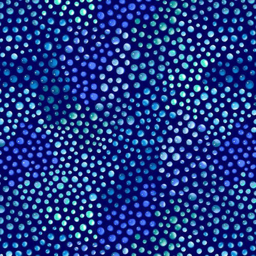 Blank Quilting Fabric - Rainbow Droplets || Blue Water Droplets - 108"