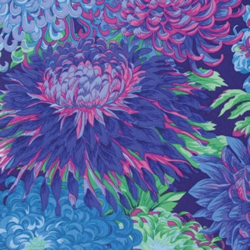  Free Spirit Fabric - Kaffe Classics || Japanese Chrysanthemum - Blue 