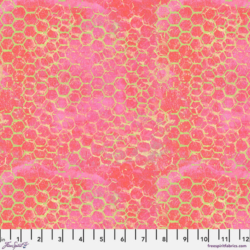 FreeSpirit Fabric - Butterfly Fields || Honeycomb - Pink