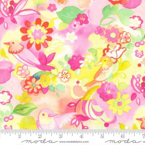 Moda Fabric - Whimsy Wonderland - Birdie Paradise - Cotton Candy