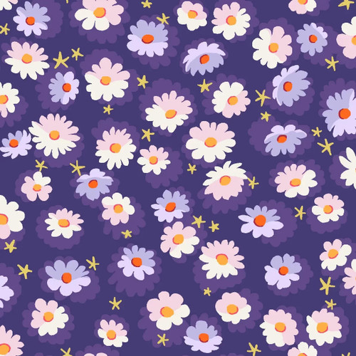  Oasis Fabric - Mini's || Ditzy Purple 