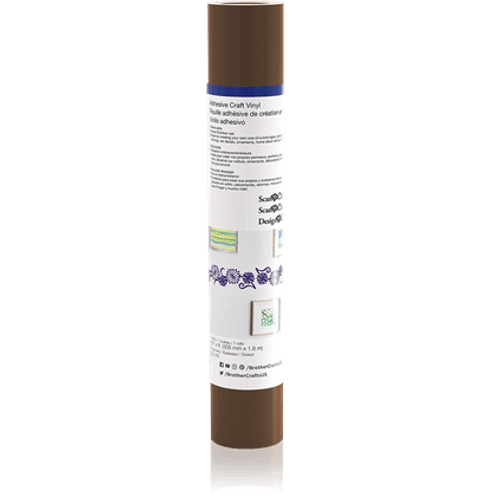Brother CAVINYLBRN ScanNCut Adhesive Craft Vinyl - 6 ft. Roll in Brown