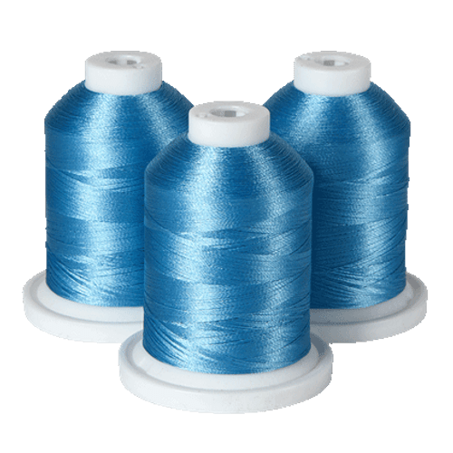 Brother 100% Polyester Color Fast, High Shine Embroidery Thread - 3 Pack/1100 yards - Special Blue