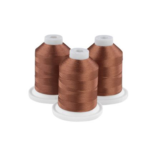 Brother 100% Polyester Color Fast, High Shine Embroidery Thread - 3 Pack/1100 yards - Cocoa