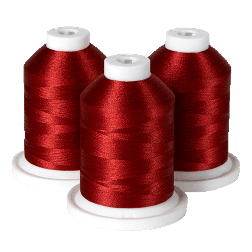 Brother 100% Polyester Color Fast, High Shine Embroidery Thread - 3 Pack/1100 yards - Brick Red