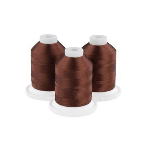 Brother 100% Polyester Color Fast, High Shine Embroidery Thread - 3 Pack/1100 yards - Hazelnut Roast