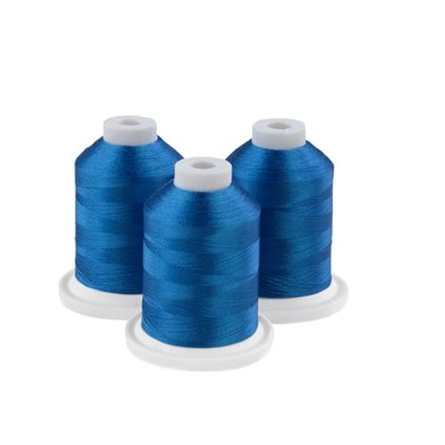 Brother 100% Polyester Color Fast, High Shine Embroidery Thread - 3 Pack/1100 yards - Persian Blue