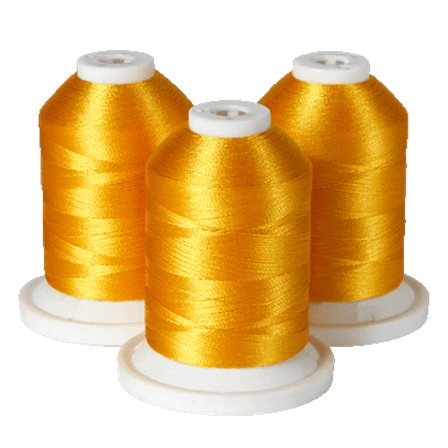 Brother 100% Polyester Color Fast, High Shine Embroidery Thread - 3 Pack/1100 yards - Golden Hair