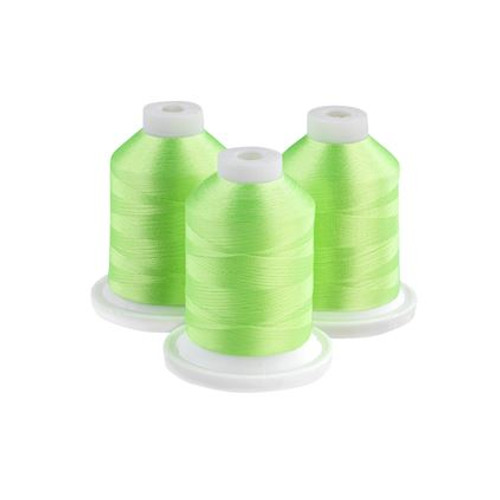 Brother 100% Polyester Color Fast, High Shine Embroidery Thread - 3 Pack/1100 yards - Neon Lime
