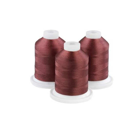 Brother 100% Polyester Color Fast, High Shine Embroidery Thread - 3 Pack/1100 yards - Brownstone