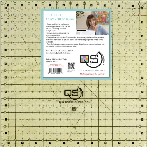 Quilters Select Non-Slip Ruler 10-1/2in x 10-1/2in