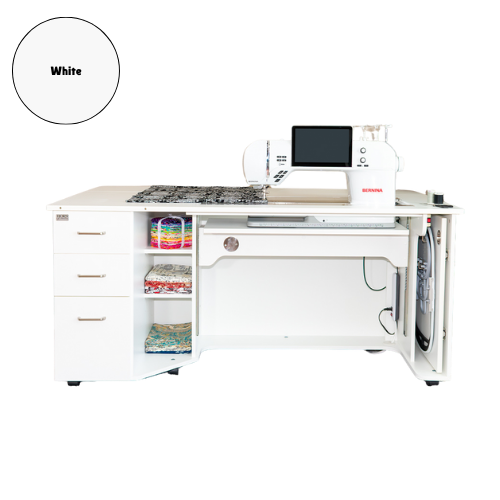 Horn Model 9080 Combo - Sewing/Embroidery/Cabinet in White Horn Model 9080 Combo - Sewing/Embroidery/Cabinet in White