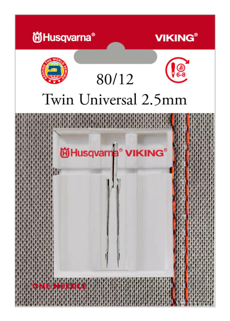 Husqvarna HV TWIN UNIVERSAL NEEDLE 2.5MM SIZE 80/12, 1-PACK #920546096