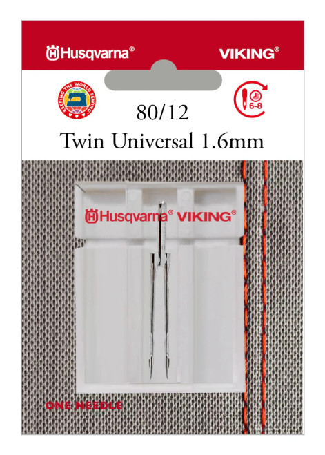 Husqvarna HV TWIN UNIVERSAL NEEDLE 1.6MM SIZE 80/12 , 1-PACK #920654096