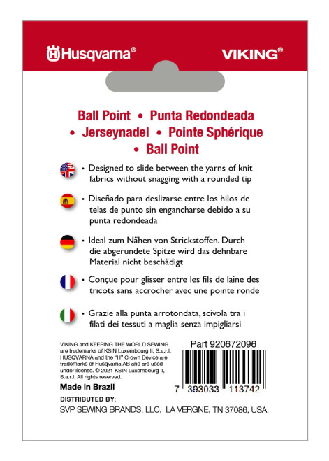 Husqvarna HV BALL POINT NEEDLE ASST, 5-PACK #920672096