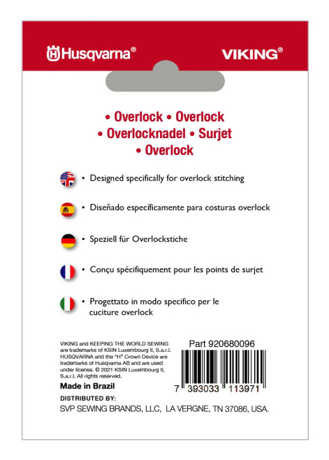 Husqvarna HV OVERLOCK NEEDLE SIZE 80/12, 5-PACK #920680096