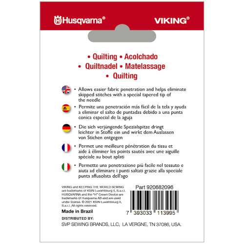 Husqvarna HV QUILTING NEEDLE SIZE 90/14, 5-PACK #920682096