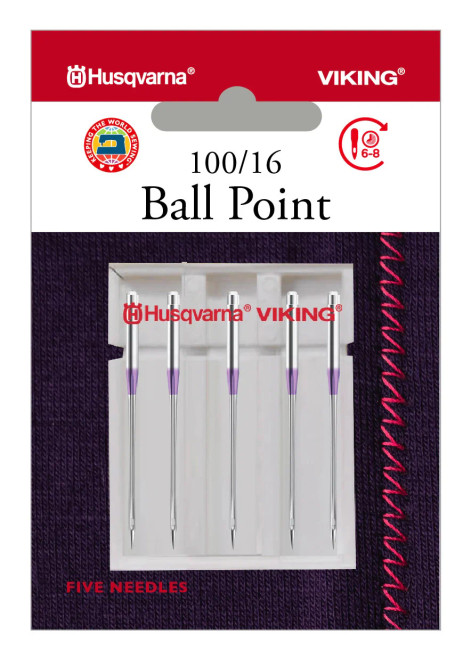 Husqvarna HV BALL POINT NEEDLE SIZE 100/16, 5-PACK #920716096