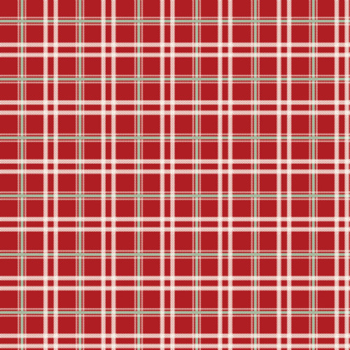 Riley Blake Designs Fabric - Mistletoe & Holly - Plaid Barn Red #c16407-barnred