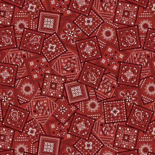 Michael Miller Fabric - Buckaroo - Red Cowboy Bandana #dcx12435-redx Premier Stitching