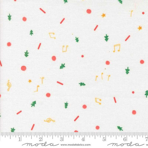 Moda Fabric - Tiny Christmas - Dot Tree Music Notes Snow #37137-11 Premier Stitching