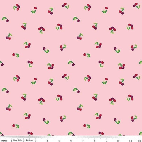 Riley Blake Designs -  Cloudburst - Cherries Pink #c16181-pink
