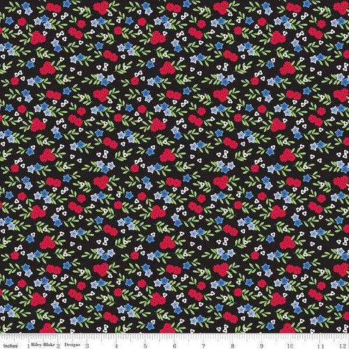 Riley Blake Designs -  Cloudburst - Floral Black #c16184-black
